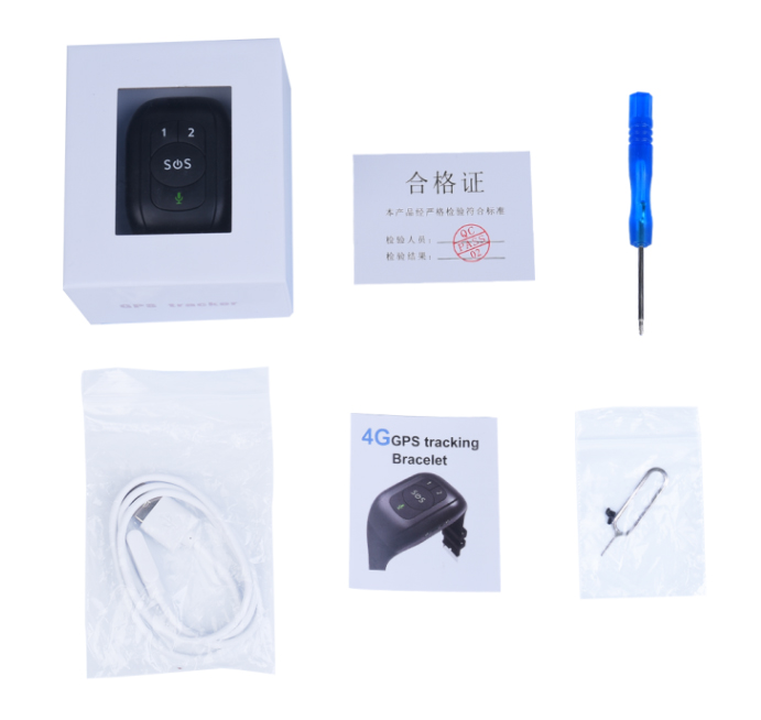 GPS 4G手環包裝配件
